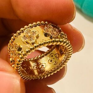 Van Cleef & Arpels Gold Ring with Silver Accents